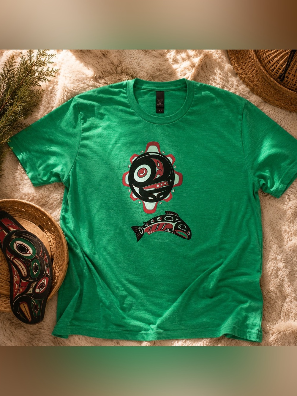 Perfect Tri Dri District Team Chuck Wagon #10 Indigenous Art Green T-Shirt